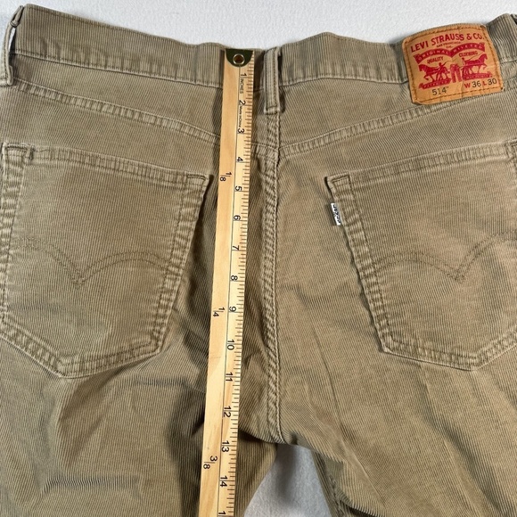 Levis Jeans Mens 36 Tan Corduroy Straight Mid Rise - Picture 9 of 12